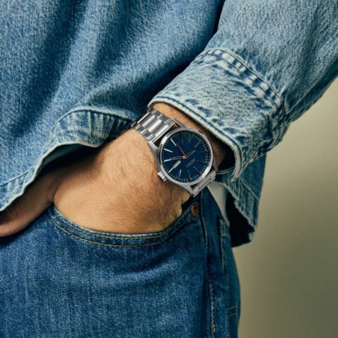 Nixon Sentry Stainless Steel Watch Silver Indigo - Image 5