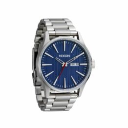 Nixon Sentry Stainless Steel Watch Silver Indigo