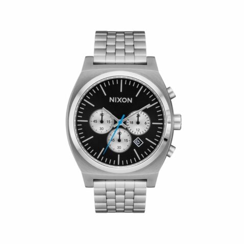 Nixon Time Teller Chrono Watch Chrome Black Chrome Sunray