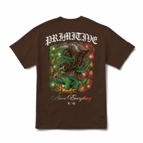 Primitive Por Vida Heavyweight Short Sleeve T-Shirt Brown - Image 2