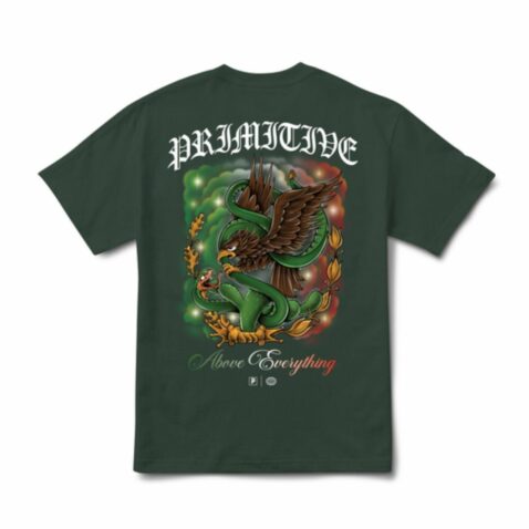 Primitive Por Vida Heavyweight Short Sleeve T-Shirt Forest Green - Image 2