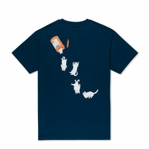 Ripndip Nermal Pills Short Sleeve T-Shirt Navy Blue