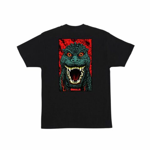 Santa Cruz x Godzilla Destroyer Stripes Heavyweight Short Sleeve T-Shirt Black - Image 2