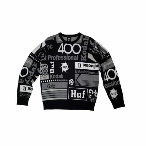 HUF x Kodak Dark Room Jacquard Knit Sweater Black - Image 2