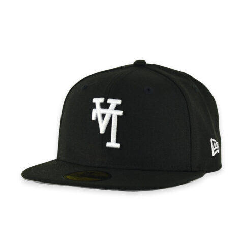 New Era 59Fifty Los Angeles Dodgers Upside Down Logo Fitted Hat Black White