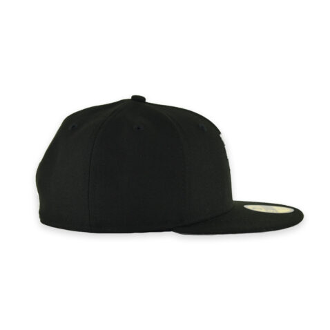 New Era 59Fifty Los Angeles Dodgers Upside Down Logo Fitted Hat Black White - Image 6