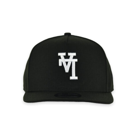 New Era 9Fifty Los Angeles Dodgers Upside Down Logo A-Frame Snapback Hat Black White - Image 2