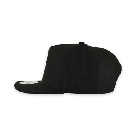 New Era 9Fifty Los Angeles Dodgers Upside Down Logo A-Frame Snapback Hat Black White - Image 4