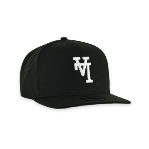 New Era 9Fifty Los Angeles Dodgers Upside Down Logo A-Frame Snapback Hat Black White - Image 3