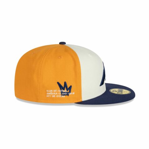 New Era 59Fifty Club America LMX Retro 3T Fitted Hat Chrome White Blue Gold - Image 4