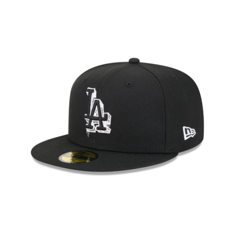 New Era 59Fifty Los Angeles Dodgers Hi Vis Fitted Hat Black White