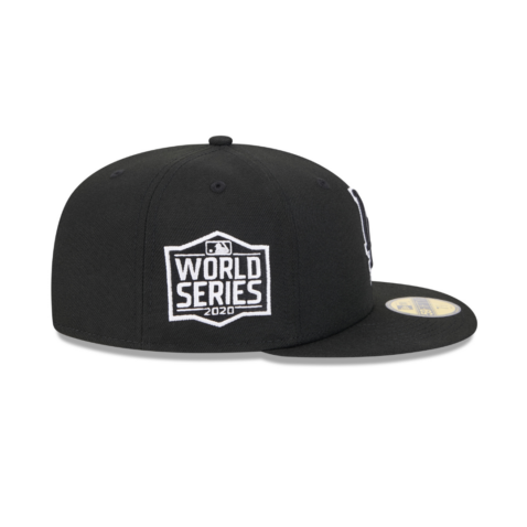 New Era 59Fifty Los Angeles Dodgers Hi Vis Fitted Hat Black White - Image 6