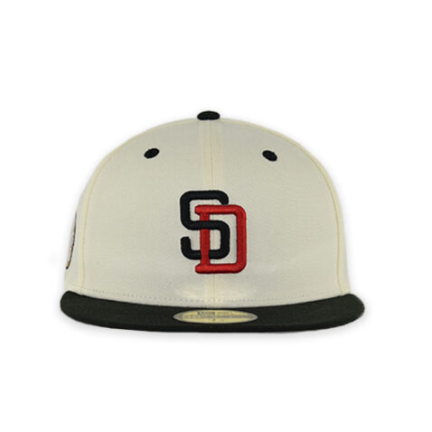 New Era 59Fifty San Diego Padres Aztec Fitted Hat Chrome White Black Red - Image 2