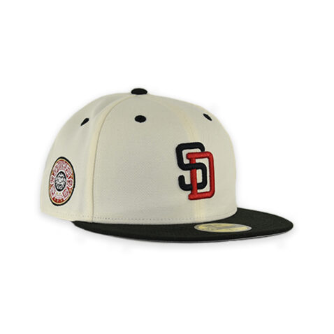New Era 59Fifty San Diego Padres Aztec Fitted Hat Chrome White Black Red - Image 3