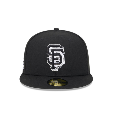 New Era 59Fifty San Francisco Giants Hi Vis Fitted Hat Black White - Image 2