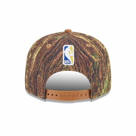 New Era 9Fifty Golden State Warriors All Star Game 2025 Fan Pack Snapback Hat Chrome Tree Camo Khaki - Image 5