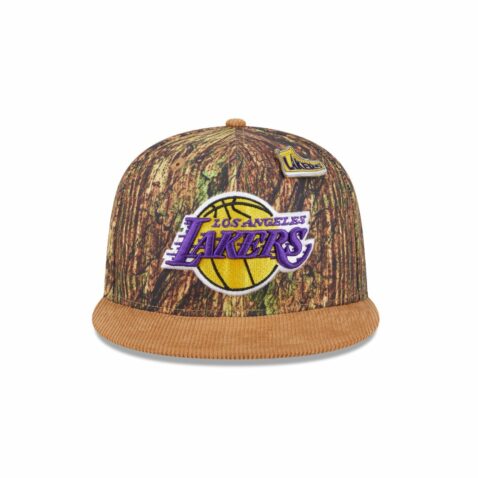 New Era 9Fifty Los Angeles Lakers All Star Game 2025 Fan Pack Snapback Hat Chrome Tree Camo Khaki - Image 2