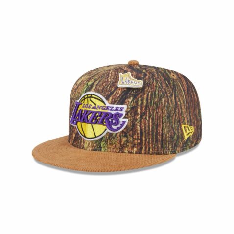 New Era 9Fifty Los Angeles Lakers All Star Game 2025 Fan Pack Snapback Hat Chrome Tree Camo Khaki