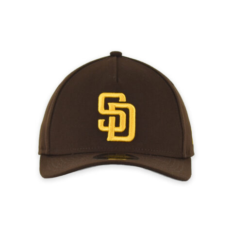 New Era 9Forty M-Crown San Diego Padres Game A-Frame Snapback Hat Burnt Wood Brown Gold - Image 2
