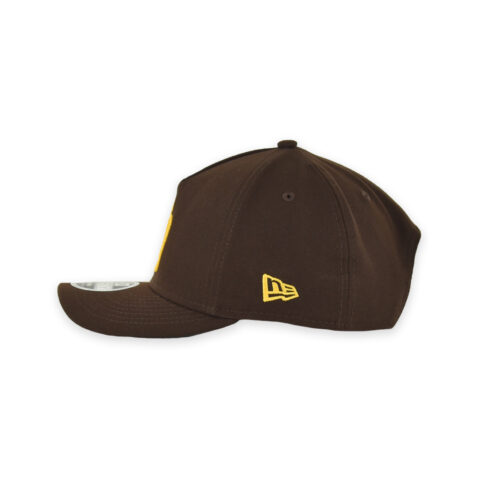 New Era 9Forty M-Crown San Diego Padres Game A-Frame Snapback Hat Burnt Wood Brown Gold - Image 4