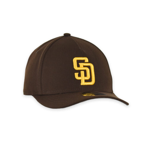 New Era 9Forty M-Crown San Diego Padres Game A-Frame Snapback Hat Burnt Wood Brown Gold - Image 3