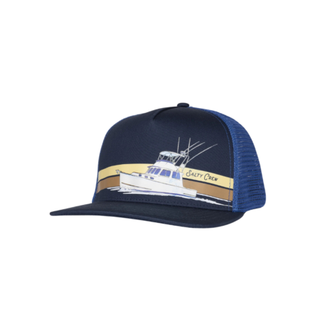 Salty Crew Waterline Trucker Snapback Hat Navy