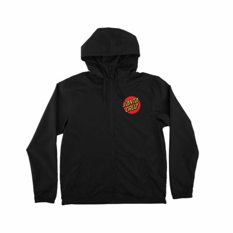 Santa Cruz Hooded Windbreaker Jacket Black