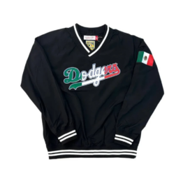 Mitchell & Ness Los Angeles Dodgers Vintage Nylon Mexico Pullover Jacket Black
