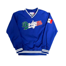 Mitchell & Ness Los Angeles Dodgers Vintage Nylon Mexico Pullover Jacket Royal Blue