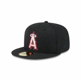 New Era 59Fifty Anaheim Angels Tonal Koi Fitted Hat Black Pink