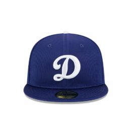 New Era 59Fifty Los Angeles Dodgers D Logo Spring Training 2025 Fitted Hat Dark Royal Blue