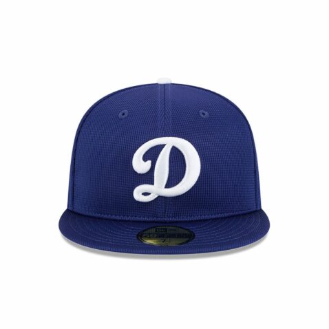 New Era 59Fifty Los Angeles Dodgers D Logo Spring Training 2025 Fitted Hat Dark Royal Blue - Image 2