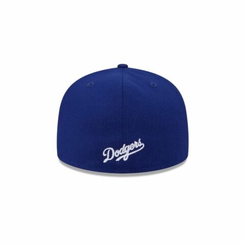 New Era 59Fifty Los Angeles Dodgers Overlap Fitted Hat Dark Royal Blue - Image 5