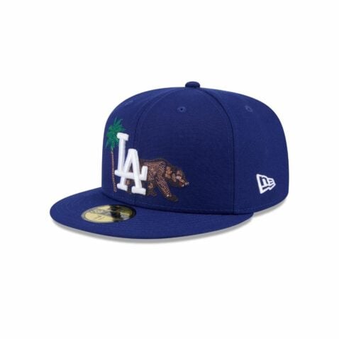 New Era 59Fifty Los Angeles Dodgers State Stitch Fitted Hat Dark Royal Blue White New Era 59Fifty Los Angeles Dodgers State Stitch Fitted Hat Dark Royal Blue White