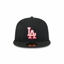 New Era 59Fifty Los Angeles Dodgers Tonal Koi Fitted Hat Black Pink