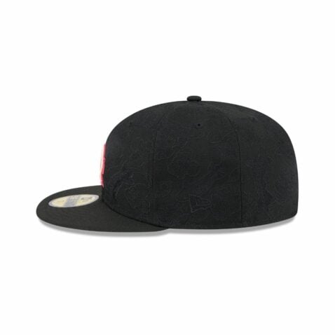 New Era 59Fifty Los Angeles Dodgers Tonal Koi Fitted Hat Black Pink - Image 4