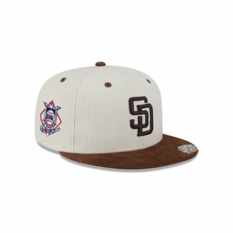 New Era 59Fifty San Diego Padres 2T Cord Fitted Hat White Brown - Image 3