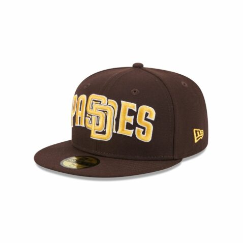 New Era 59Fifty San Diego Padres Overlap Fitted Hat Brown
