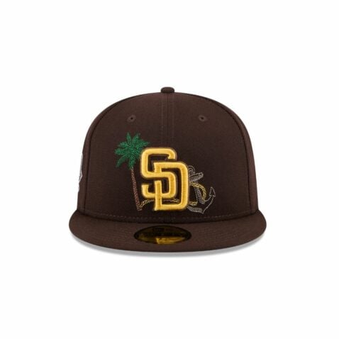 New Era 59Fifty San Diego Padres State Stitch Fitted Hat Burnt Wood Brown Gold New Era 59Fifty San Diego Padres State Stitch Fitted Hat Burnt Wood Brown Gold