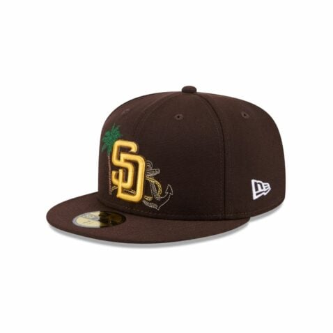 New Era 59Fifty San Diego Padres State Stitch Fitted Hat Burnt Wood Brown Gold New Era 59Fifty San Diego Padres State Stitch Fitted Hat Burnt Wood Brown Gold