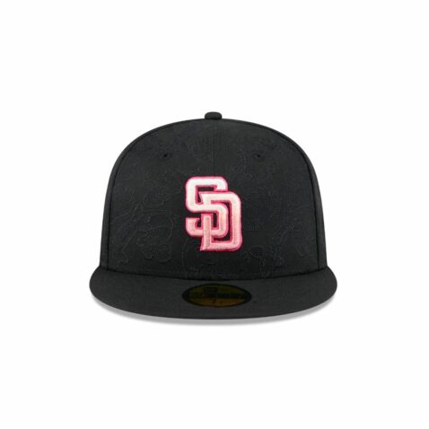 New Era 59Fifty San Diego Padres Tonal Koi Fitted Hat Black Pink - Image 2