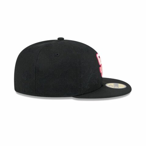 New Era 59Fifty San Diego Padres Tonal Koi Fitted Hat Black Pink - Image 6