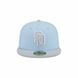 New Era 59Fifty San Diego Padres Two Tone Fitted Hat Light Blue Silver
