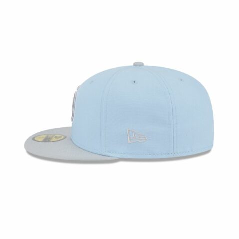 New Era 59Fifty San Diego Padres Two Tone Fitted Hat Light Blue Silver - Image 4