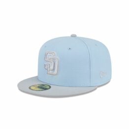 New Era 59Fifty San Diego Padres Two Tone Fitted Hat Light Blue Silver