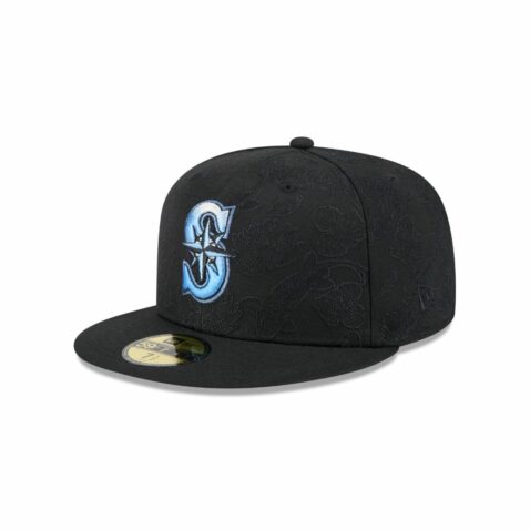 New Era 59Fifty Seattle Mariners Tonal Koi Fitted Hat Black Blue