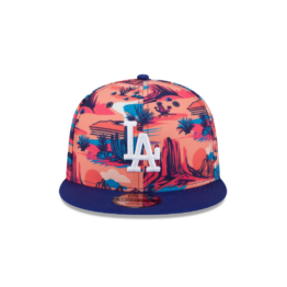New Era 9Fifty Los Angeles Dodgers Spring Training 2025 Printed Cactus Snapback Pink Multi Dark Royal Blue