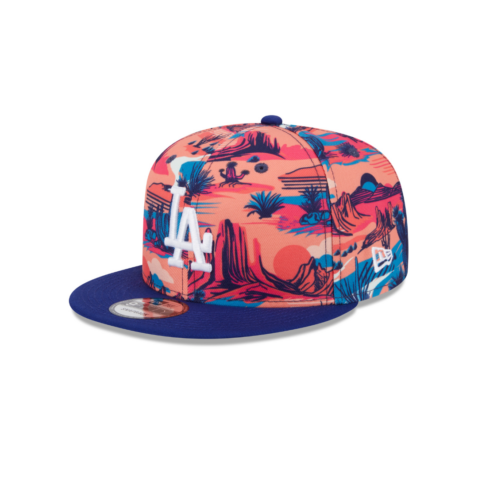 New Era 9Fifty Los Angeles Dodgers Spring Training 2025 Printed Cactus Snapback Pink Multi Dark Royal Blue