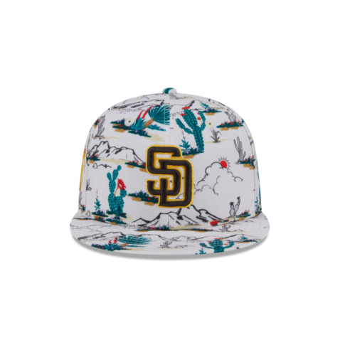 New Era 9Fifty San Diego Padres Spring Training 2025 Cactus Print Snapback Hat White