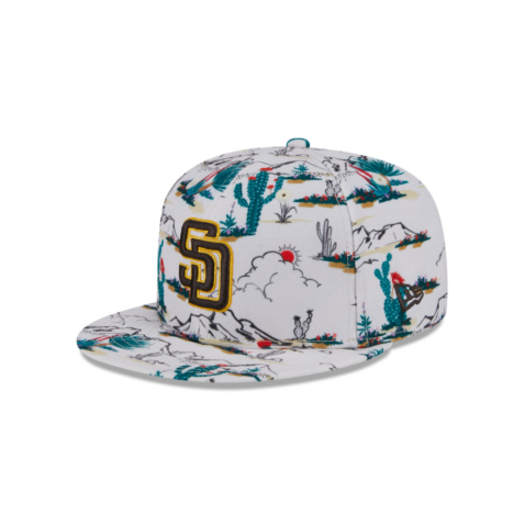 New Era 9Fifty San Diego Padres Spring Training 2025 Cactus Print Snapback Hat White